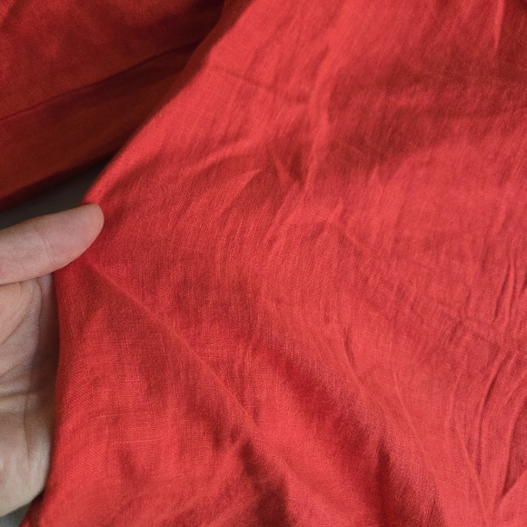 Johnny Was Maisie Peasant Tie Blouse Red  Embroidered Linen Top - Picture 11 of 11